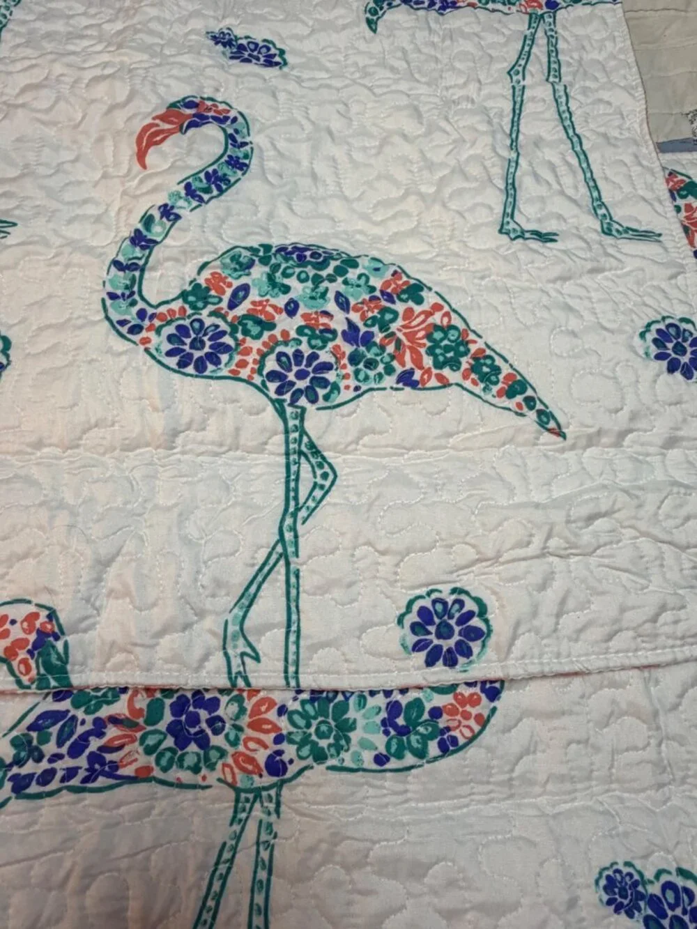 Flamingo Floral Quilted Pillow Shams Set of 2 Beall's Imports Tropical